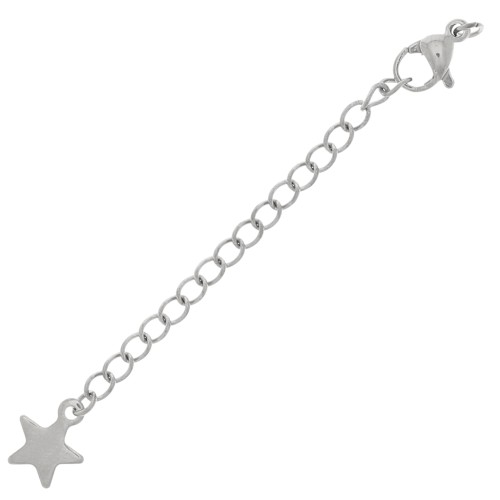 10mm 304L stainless steel Lobster clasps extension chain with star x10
