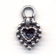 Heart charms 11mm Old silver tone x4|raw }}
