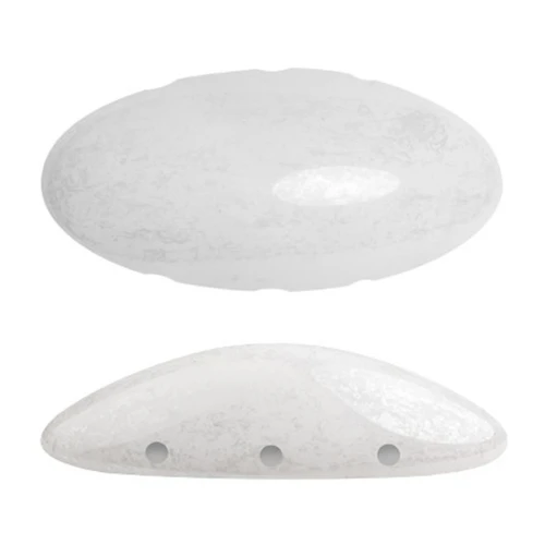 20x10mm Athos 3D 3 holes® by Puca® - Opaque White Ceramic Look x1