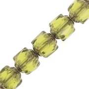 Antique Fire Polished faceted beads  6mm Olivine Bronze x20