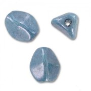 Pinch Beads 5x3 mm Chalkwhite Blue Ceramic Look x50|raw }}