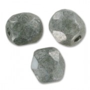 Fire Polished faceted round beads 3mm Opaque Grey Ceramic Look x50