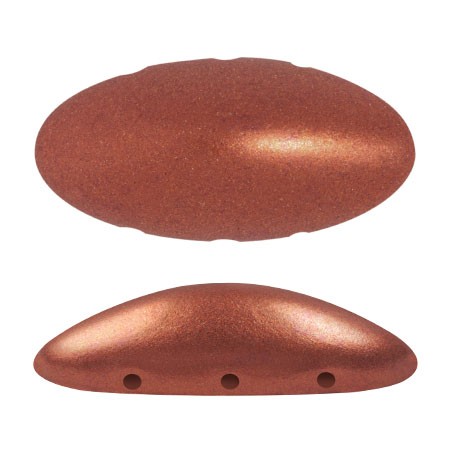 20x10mm Athos 3D 3 holes® by Puca® - Red Copper Mat x1