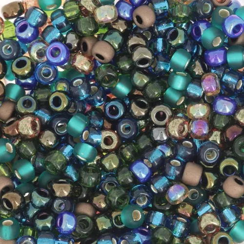 Miyuki seed bead 8/0 Mix - MIX-28 - Peacock Garden x8g