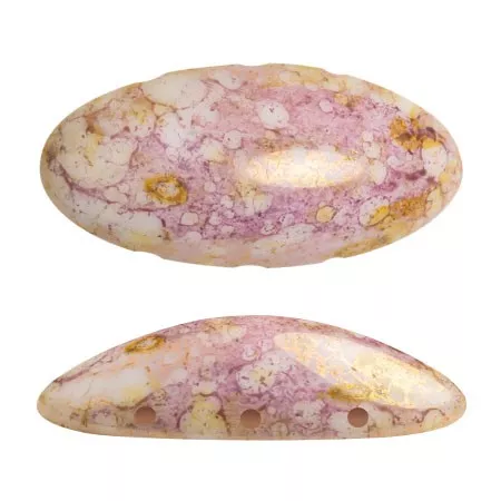 20x10mm Athos 3D 3 holes® by Puca® - Opaque Mix Rose Gold Ceramic Look x1