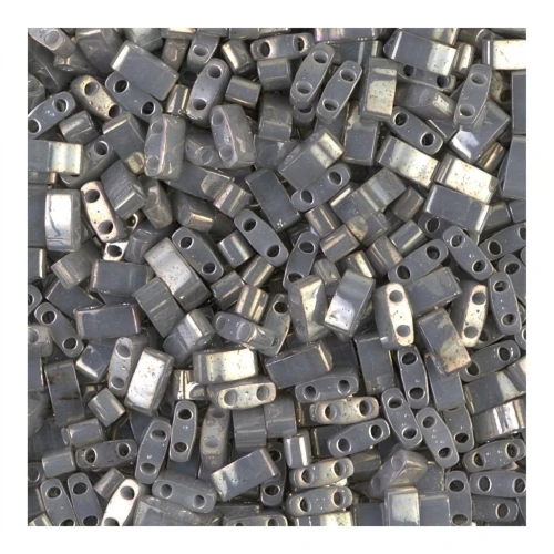 Miyuki Half Tila Beads 5x2.3x1.9 mm HTL-1865 - Op Smoke Gray Luster x10g