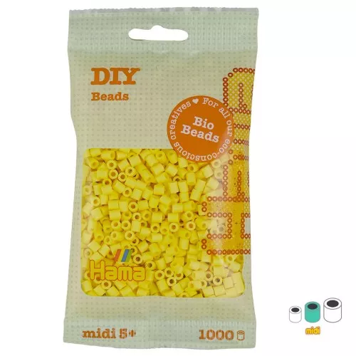5mm Hama Bio ironing beads - MIDI - Light yellow (n°103) x1000