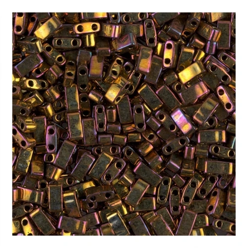 Miyuki Half Tila Beads 5x2.3x1.9 mm HTL-462 - Gold Iris Metallic x10g