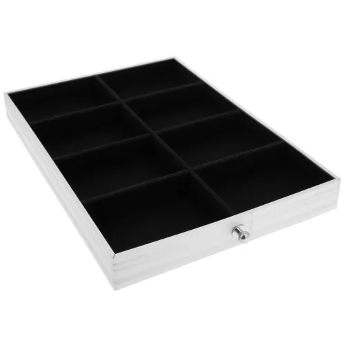 29x20cm 8 compartment tray for jewelry carrying case - Black x1