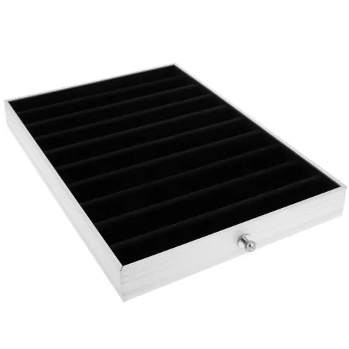 29x20cm Tray with 10 bracelet compartments for jewelry carrying case - Black