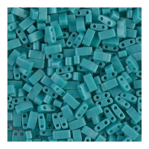 Miyuki Half Tila Beads 5x2.3x1.9 mm HTL-412 - Op Turquoise Green x10g