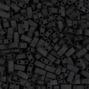 Miyuki Half Tila Beads 5x2.3x1.9 mm HTL-401F - Mat Black x10g