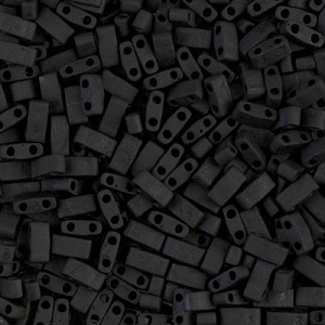 Miyuki Half Tila Beads 5x2.3x1.9 mm HTL-401F - Mat Black x10g