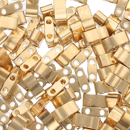Miyuki Half Tila Beads 5x2.3x1.9 mm HTL-191 - 24kt Gold Plated x5g