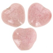 6x6.5mm Heart beads - Opaque Pink Luster x10g|raw }}