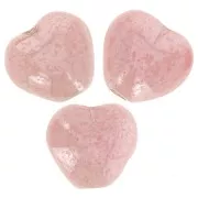 6x6.5mm Heart beads - Opaque Pink Luster x10g