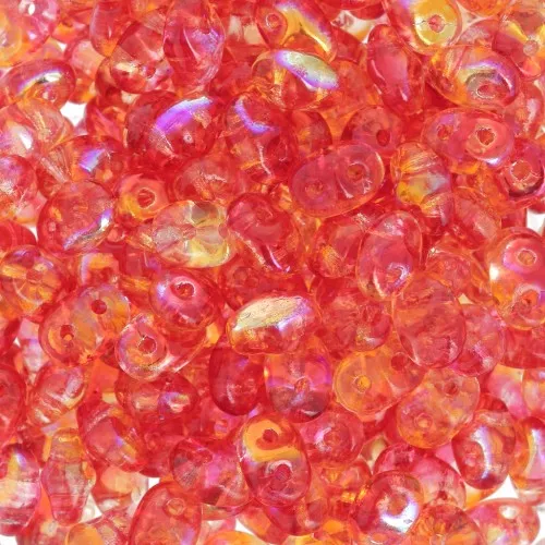 2.5x5mm SuperDuo - Summer Rainbow Orange x10g
