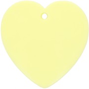 Heart pendant in opaque resin 36x36.5 mm - Pale yellow x1|raw }}