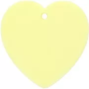 Heart pendant in opaque resin 36x36.5 mm - Pale yellow x1
