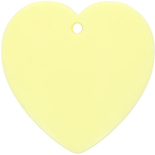 Heart pendant in opaque resin 36x36.5 mm - Pale yellow x1