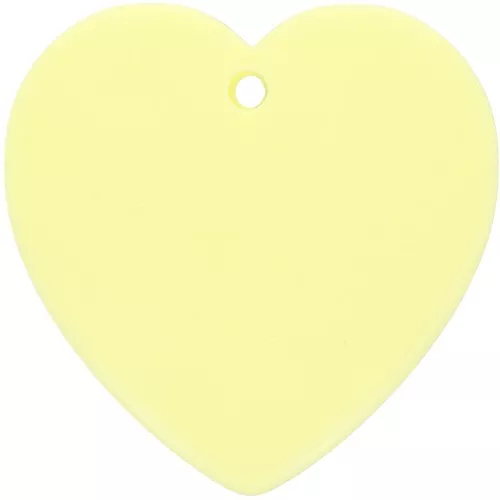 Heart pendant in opaque resin 36x36.5 mm - Pale yellow x1