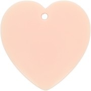 36x36.5mm heart Pendant in opaque resin - Light pink x1|raw }}