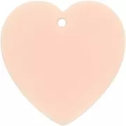 36x36.5mm heart Pendant in opaque resin - Light pink x1