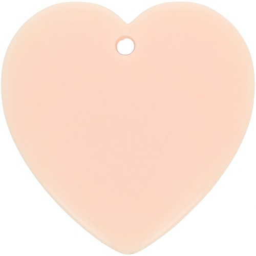 36x36.5mm heart Pendant in opaque resin - Light pink x1