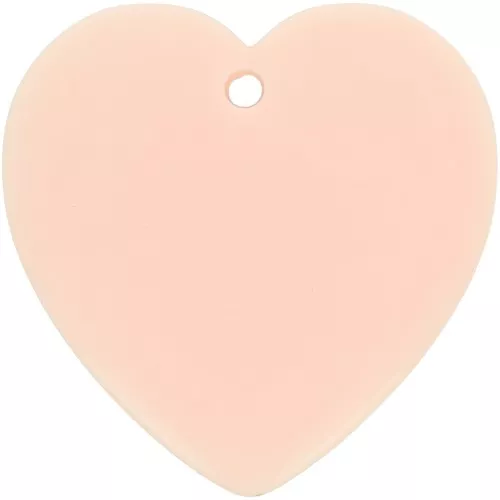 36x36.5mm heart Pendant in opaque resin - Light pink x1
