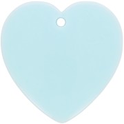 36x36.5mm heart Pendant in transparent resin - Pastel blue x1