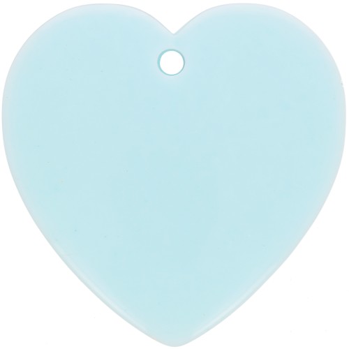 36x36.5mm heart Pendant in transparent resin - Pastel blue x1