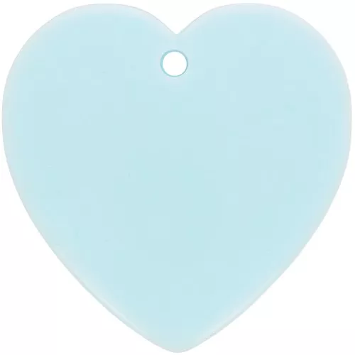 36x36.5mm heart Pendant in transparent resin - Pastel blue x1