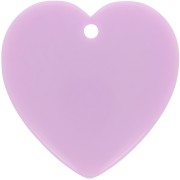 36x36.5mm heart Pendant in transparent resin - Light purple x1