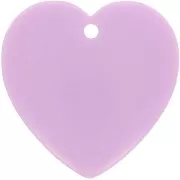 Pendants - Charms - 36x36.5mm heart Pendant in transparent resin - Light purple x1 36x36.5mm heart Pendant in transparent resin - Light purple x1