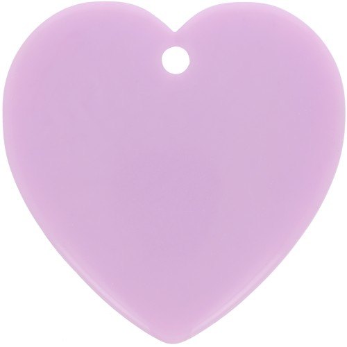 36x36.5mm heart Pendant in transparent resin - Light purple x1
