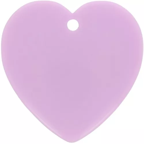 36x36.5mm heart Pendant in transparent resin - Light purple x1
