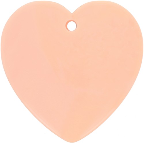 36x36.5mm Heart pendant in opaque resin - Peach x1