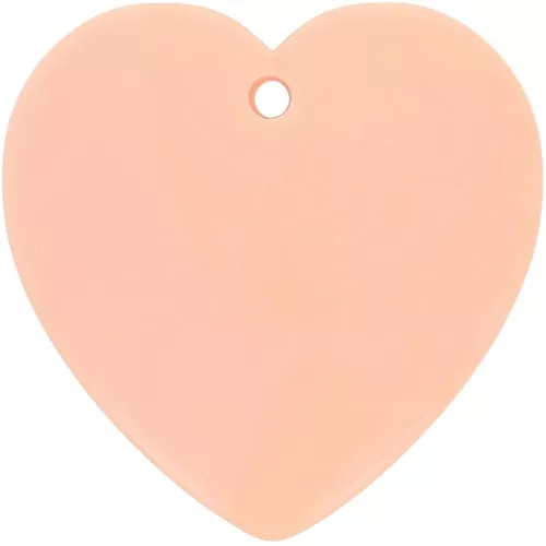 36x36.5mm Heart pendant in opaque resin - Peach x1