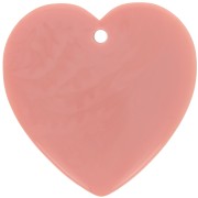 36x36.5mm Heart pendant in opaque resin - Salmon pink x1|raw }}