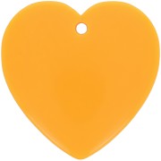 36x36.5mm Heart pendant in opaque resin - Mandarin x1|raw }}