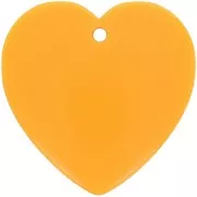 36x36.5mm Heart pendant in opaque resin - Mandarin x1