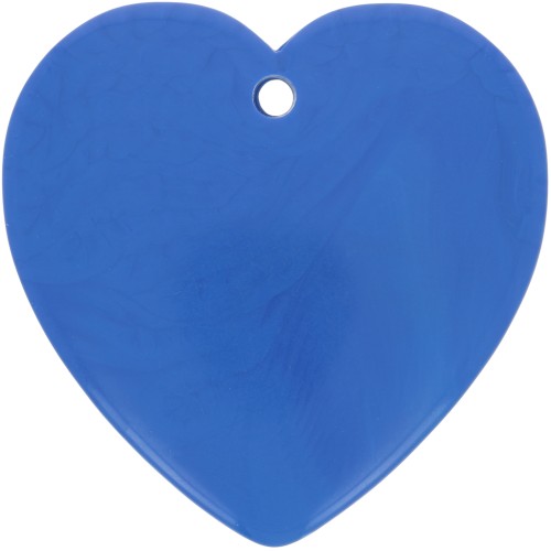 36x36.5mm Heart pendant in opaque resin - Blue x1