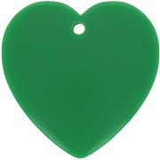 36x36.5mm Heart pendant in opaque resin - Fir green x1