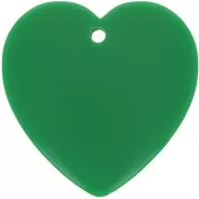36x36.5mm Heart pendant in opaque resin - Fir green x1