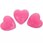 17x18 mm opaque resin heart bead - Bright pink marbled x1