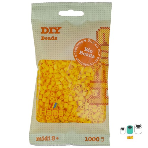 5mm Hama Bio ironing beads - MIDI - Yellow (n°03) x1000