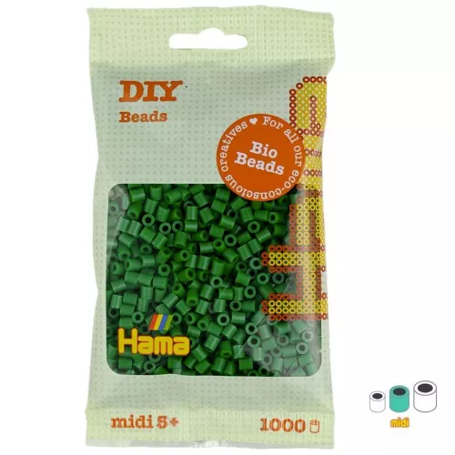 5mm Hama Bio ironing beads - MIDI - Green (n°10) x1000