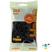 5mm Hama Bio ironing beads - MIDI - Black (n°18) x1000