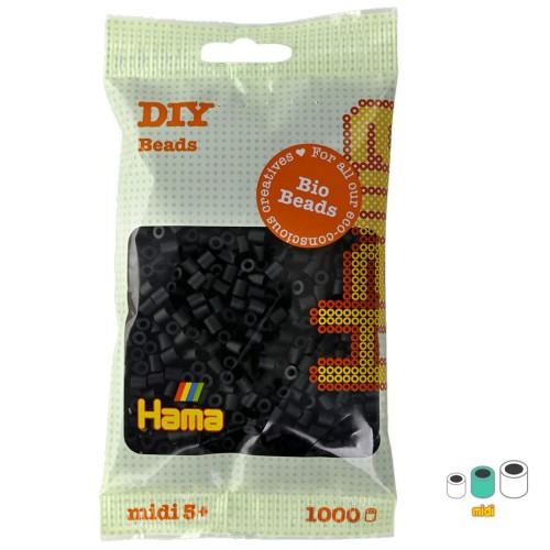 5mm Hama Bio ironing beads - MIDI - Black (n°18) x1000