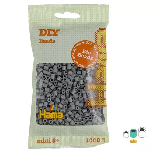 5mm Hama Bio ironing beads - MIDI - Grey (n°17) x1000